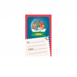 250 ETIQUETAS BOLA DE NIEVE NAVIDAD