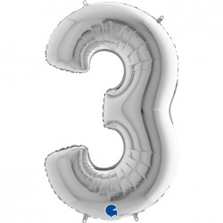   GLOBO 40" FOIL FORMA N3 PLATA