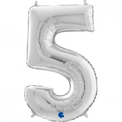   GLOBO 40" FOIL FORMA N5 PLATA