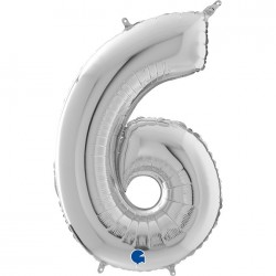   GLOBO 40" FOIL FORMA N6 PLATA