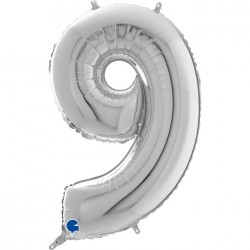   GLOBO 40" FOIL FORMA N9 PLATA