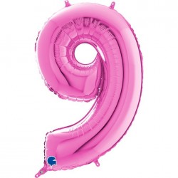   GLOBO 40" FOIL FORMA N9 FUCSIA