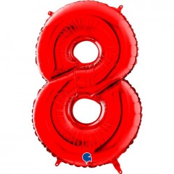   GLOBO 40" FOIL FORMA N8 ROJO