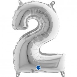   GLOBO 14" FOIL FORMA N2 PLATA