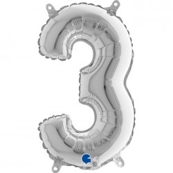   GLOBO 14" FOIL FORMA N3 PLATA