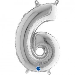   GLOBO 14" FOIL FORMA N6 PLATA