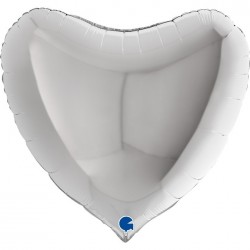   GLOBO 36" FOIL CORAZON PLATA