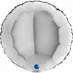  GLOBO 18" FOIL REDONDO PLATA