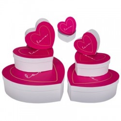 CAJA REGALO CORAZON TAPA ROSA LOVE 19CM