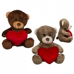 OSO PELUCHE CON CORAZON ROJO 16CM