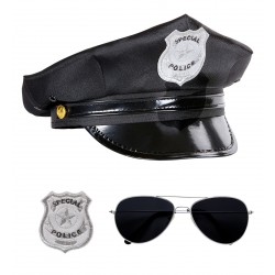 SET POLICIA GORRO GAFAS PLACA