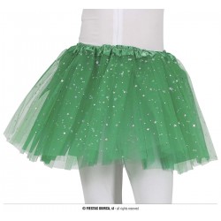 TUTU VERDE CON ESTRELLAS 30CMS