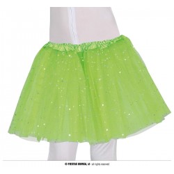 TUTU VERDE LIMA CON ESTRELLAS 30CMS