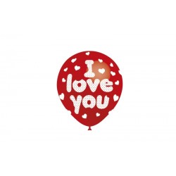 50 GLOBOS 112P2515 ROJO  I LOVE YOU