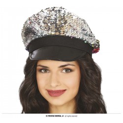    GORRA LENTEJUELAS PLATA