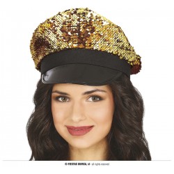 GORRA LENTEJUELAS ORO