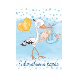 MINI TARJETA ENHORABUENA PAPAS NIÑO