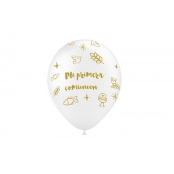 8 GLOBOS 11" 112M96 BLANCO COMUNION