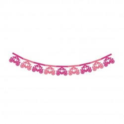GUIRNALDA PAPEL CARROZA ROSA 3,6MT