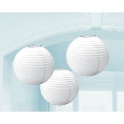   3 FAROLILLOS REDONDOS BLANCO 24CM