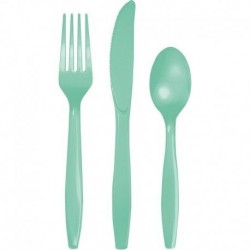   18 CUBIERTOS SURTIDOS VERDE MENTA