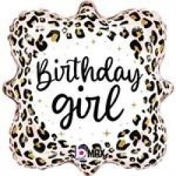 GLOBO 18" FOIL BIRTHDAY GIRL LEOPARDO