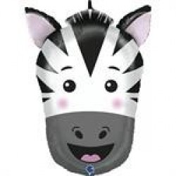 GLOBO 29" FOIL FORMA CABEZA ZEBRA