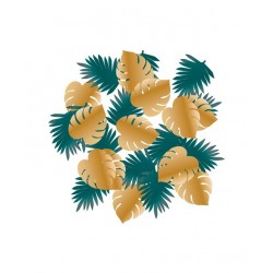 CONFETI METAL HOJAS TROPICAL 14G