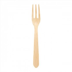 100 MINI TENEDORES BAMBU 9,5CM