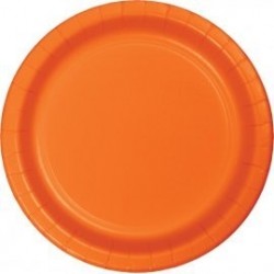   8 PLATOS CARTON NARANJA 18CM