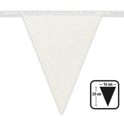   BANDERIN PAPEL GLITTER BLANCO 6MT