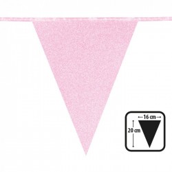   BANDERIN PAPEL GLITTER ROSA 6MT