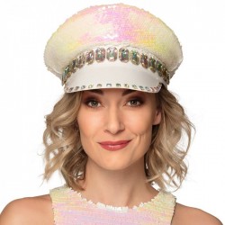 GORRA ADULTO LENTEJUELA BLANCA STRAS