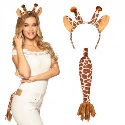 SET JIRAFA DIADEMA OREJAS COLA