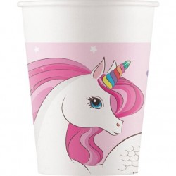   8 VASOS CARTON UNICORNIO 200ML