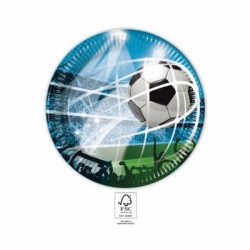   8 PLATOS CARTON FUTBOL 23CM