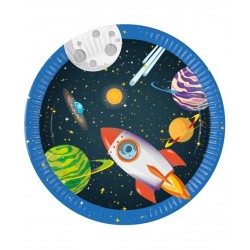   8 PLATOS CARTON EL ESPACIO 23CM
