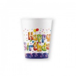   8 VASOS HAPPY BIRTHDAY 200ML