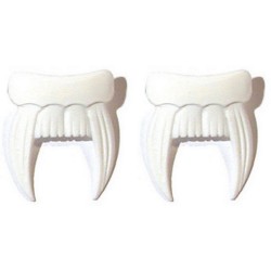25 BARATIJAS COLMILLOS BLANCO 4CM