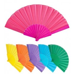ABANICO PLASTICO COLORES SURT.23CM