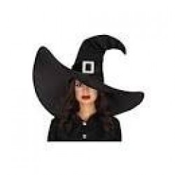 GORRO BRUJA NEGRO C/HEBILLA EXTRA GRANDE