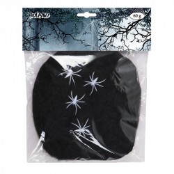 TELARAÑA CON 4 ARAÑAS NEGRA 60G