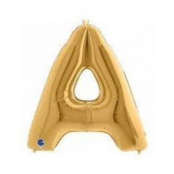   GLOBO 40" FOIL FORMA LETRA A ORO