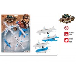 4 MINI AVIONES PULL BLACK 12CM