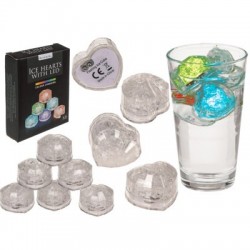 SET 6 CORAZON HIELO LED 3,8CM