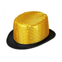 SOMBRERO COPA LENTEJUELAS ORO