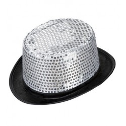 SOMBRERO COPA LENTEJUELAS PLATA