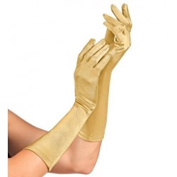   GUANTES ADUL LARGOS SATEN ORO 40CM