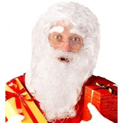 SET PELUCA BARBA BIGOTE CEJAS PAPA NOEL