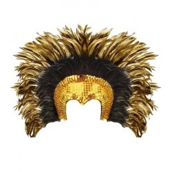 TOCADO CABARET C/PLUMAS ORO